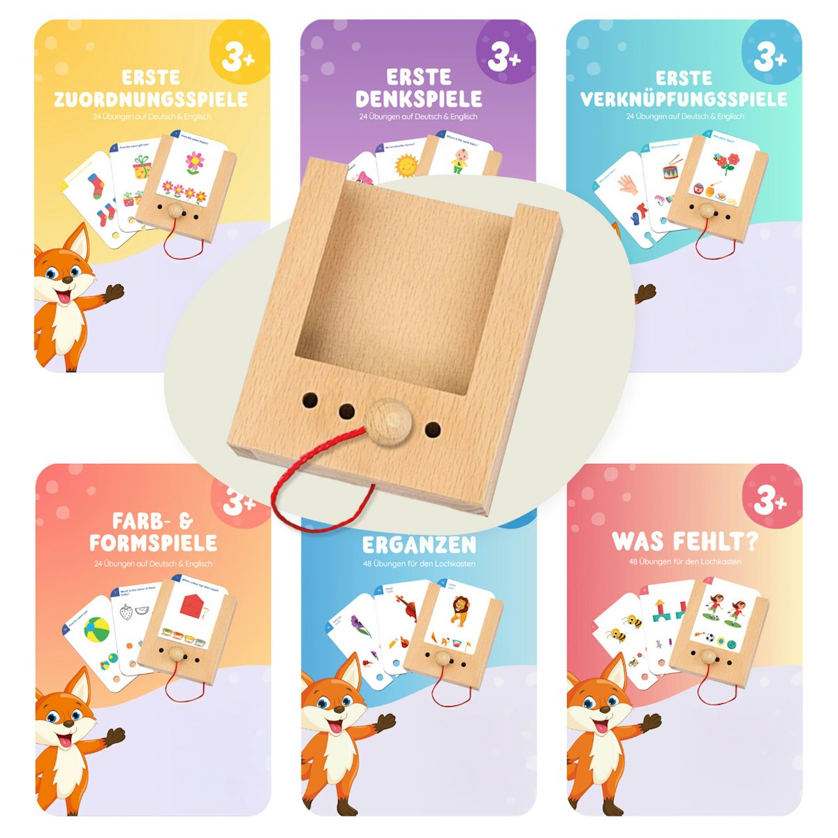 Lochkasten Starterset ab 3 Jahren mit 6 Kartensätzen