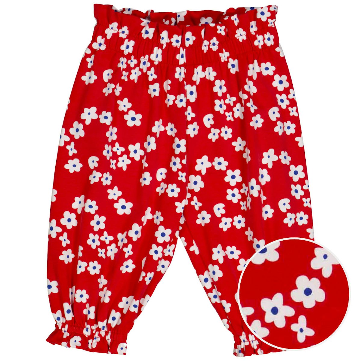 Lockere Blümchen Hose rot 80