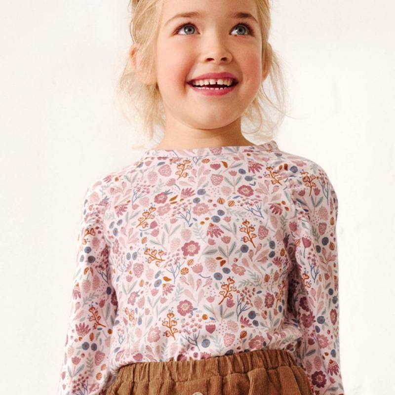 Lockeres Langarmshirt Herbstblüten rosa 122/128 Lockeres Langarmshirt Herbstblüten rosa 122/128