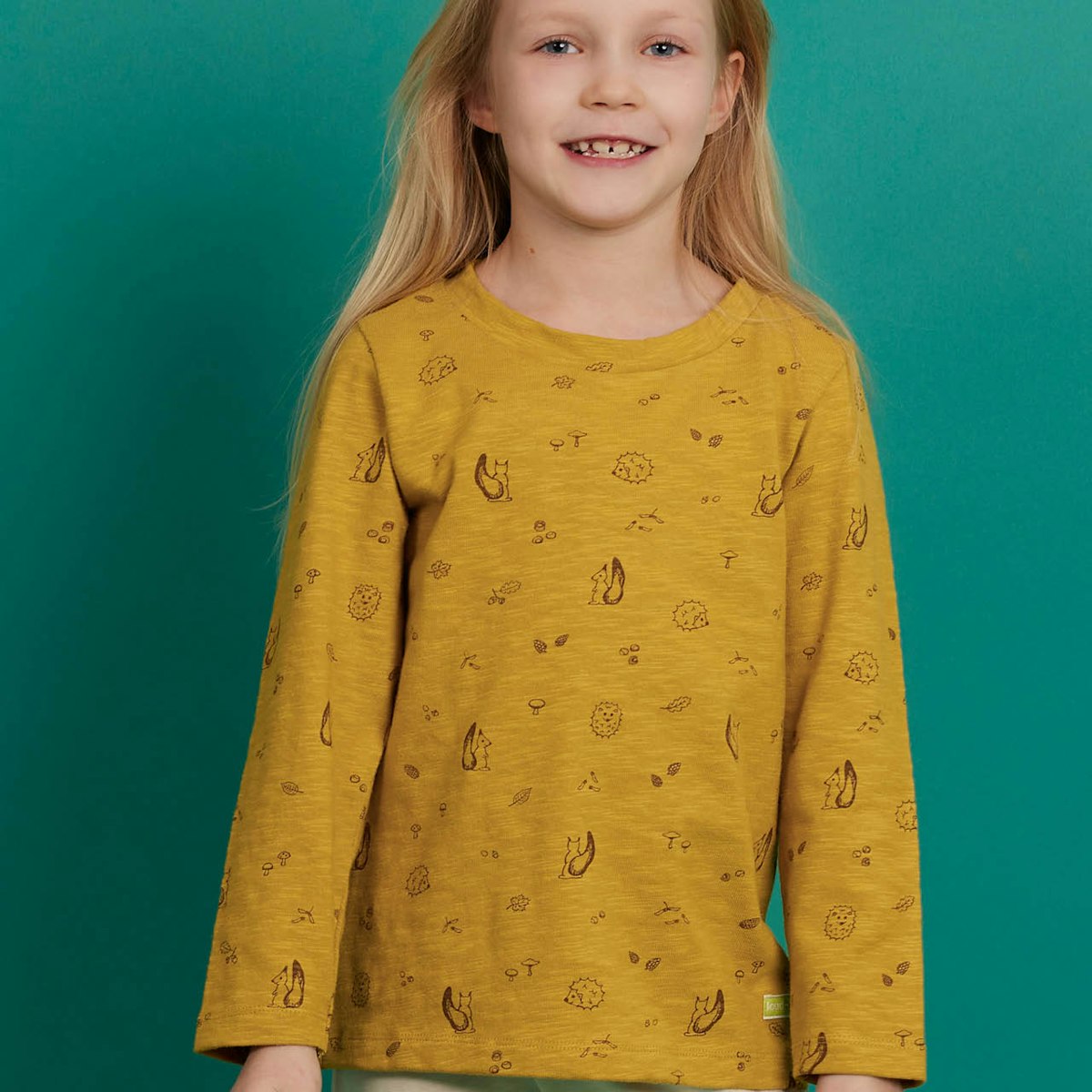 Lockeres Langarmshirt currygelb 110/116