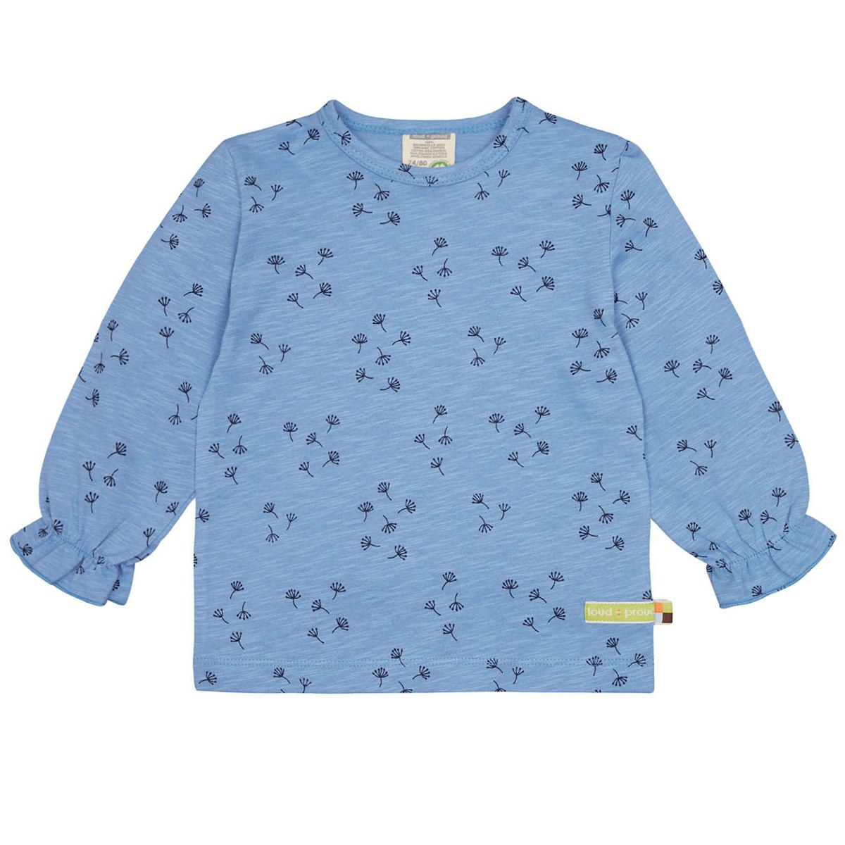 Lockeres Langarmshirt leicht hellblau 74/80