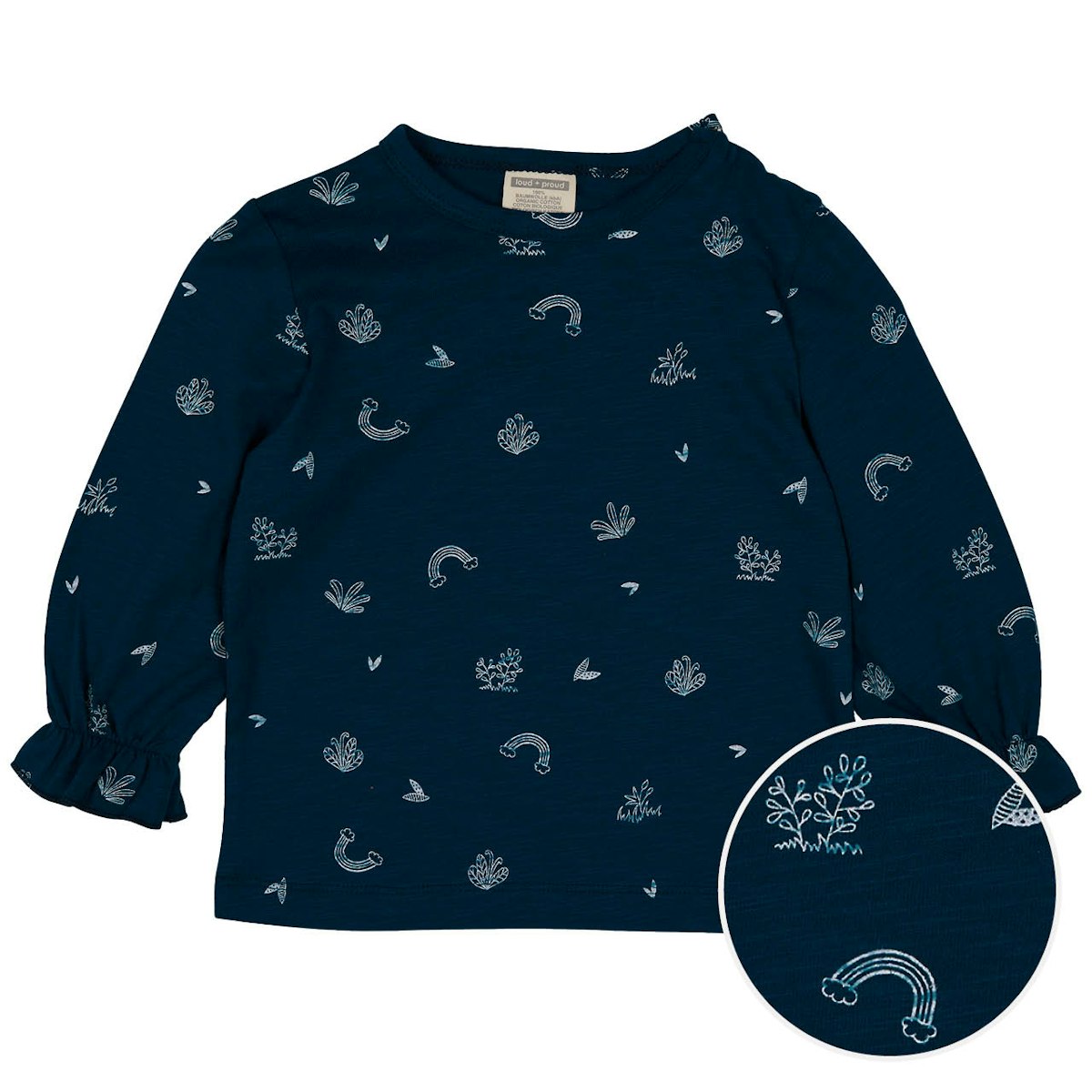 Lockeres Langarmshirt leicht marine 74/80