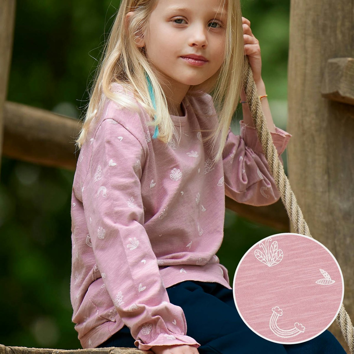 Lockeres Langarmshirt leicht rosa 74/80