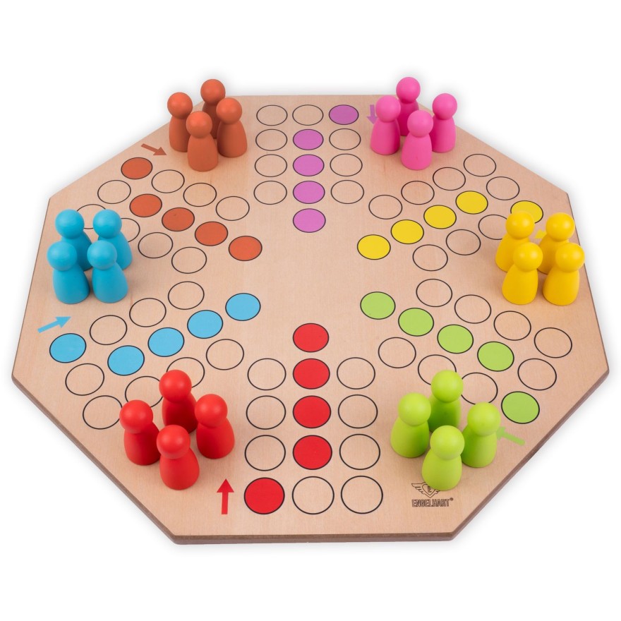 Ludo XXL f�r 6 Spieler aus Holz (50 cm)
