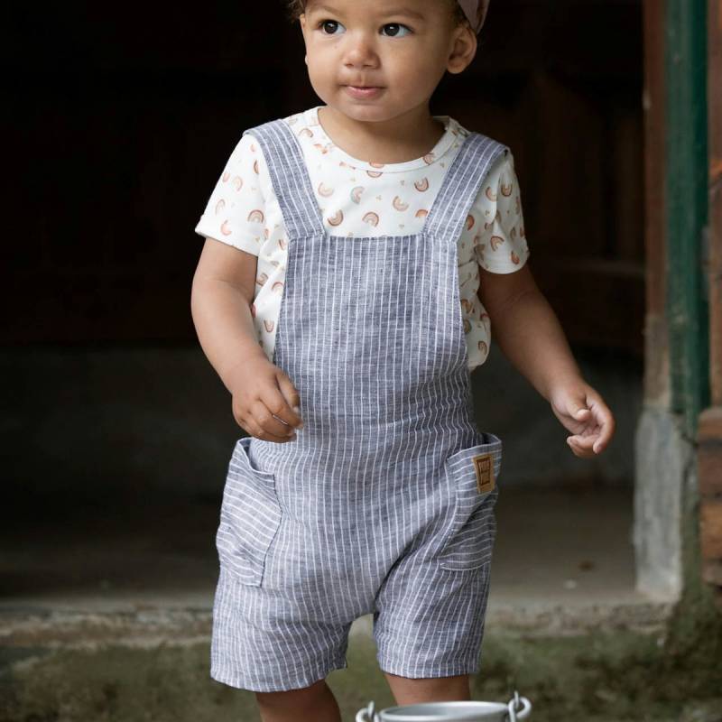 Luftig, lockere Latzhose Leinen marine 80 Luftig, lockere Latzhose Leinen marine 80