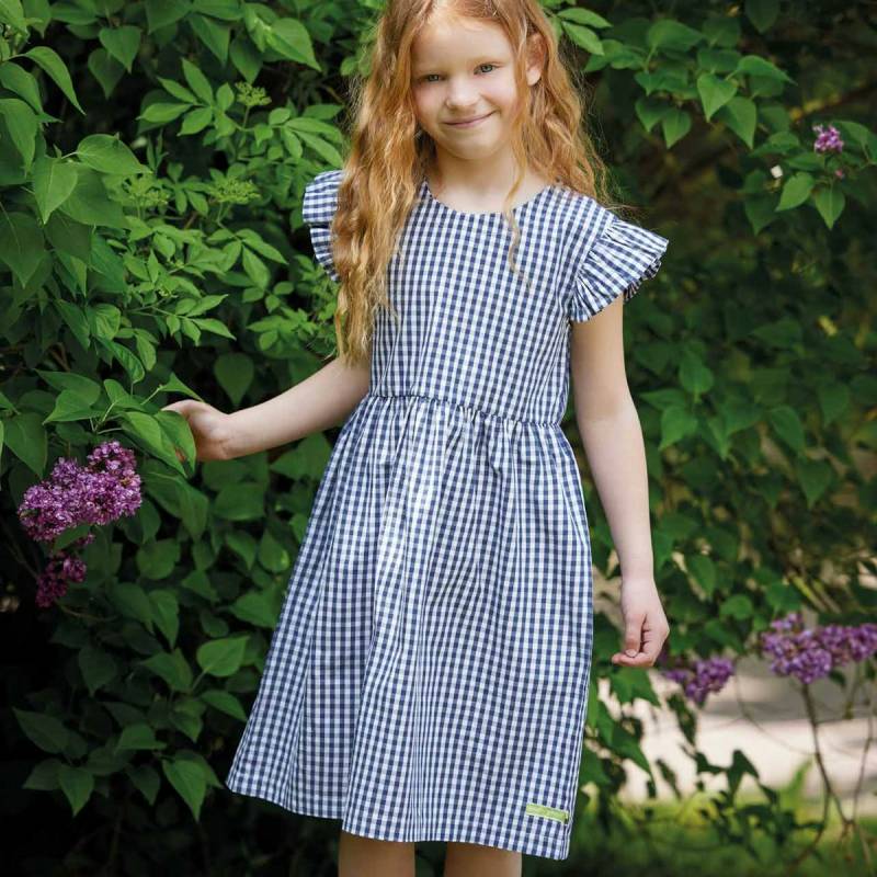 Luftiges Kleid kariert navy 86/92