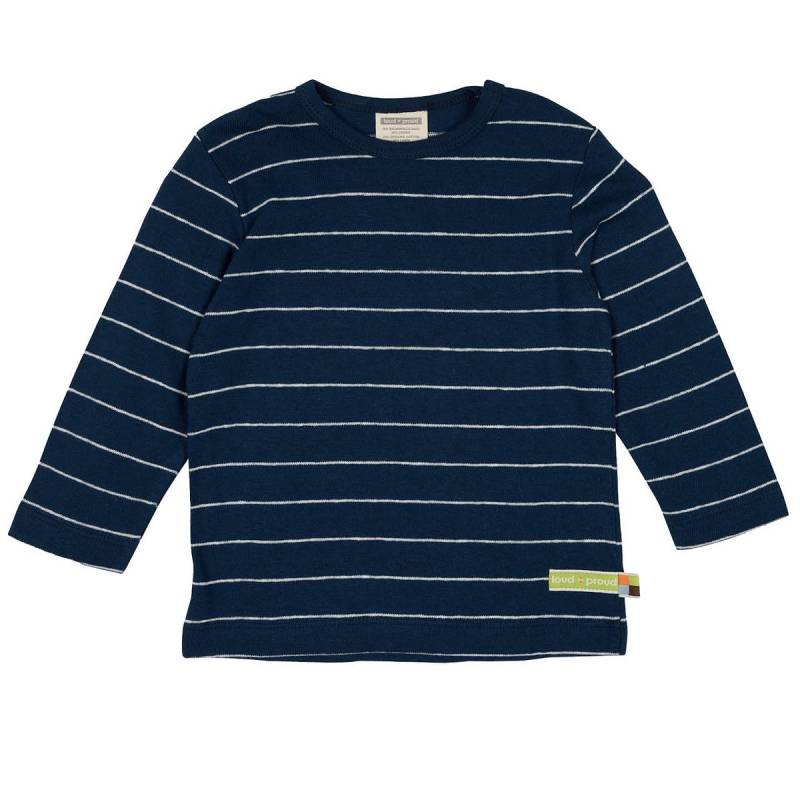 Luftiges Leinen Shirt langarm marine geringelt 74/80 Luftiges Leinen Shirt langarm marine geringelt 74/80