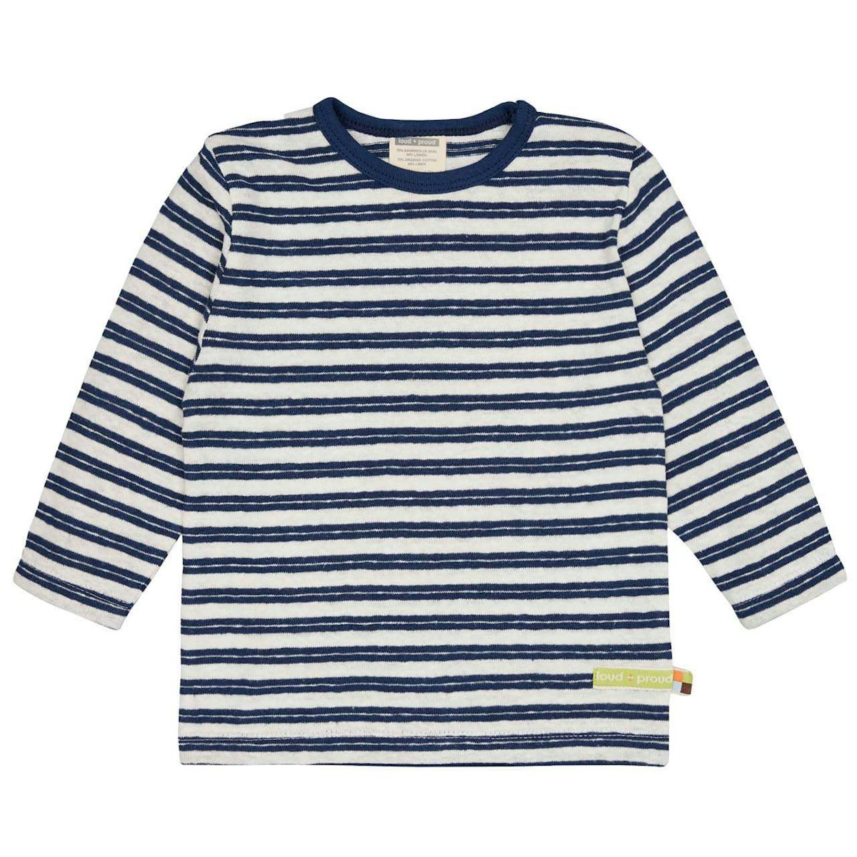 Luftiges Leinen Shirt langarm marine geringelt 98/104