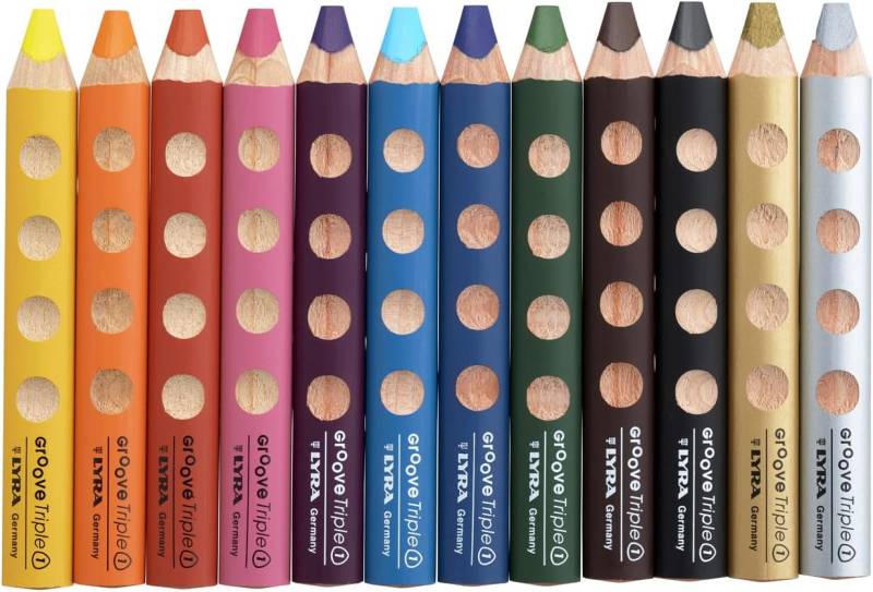 Lyra - GROOVE Triple 1 12er Lyra Farbstift Wachsmalstift und Aquarellstift in Einem!