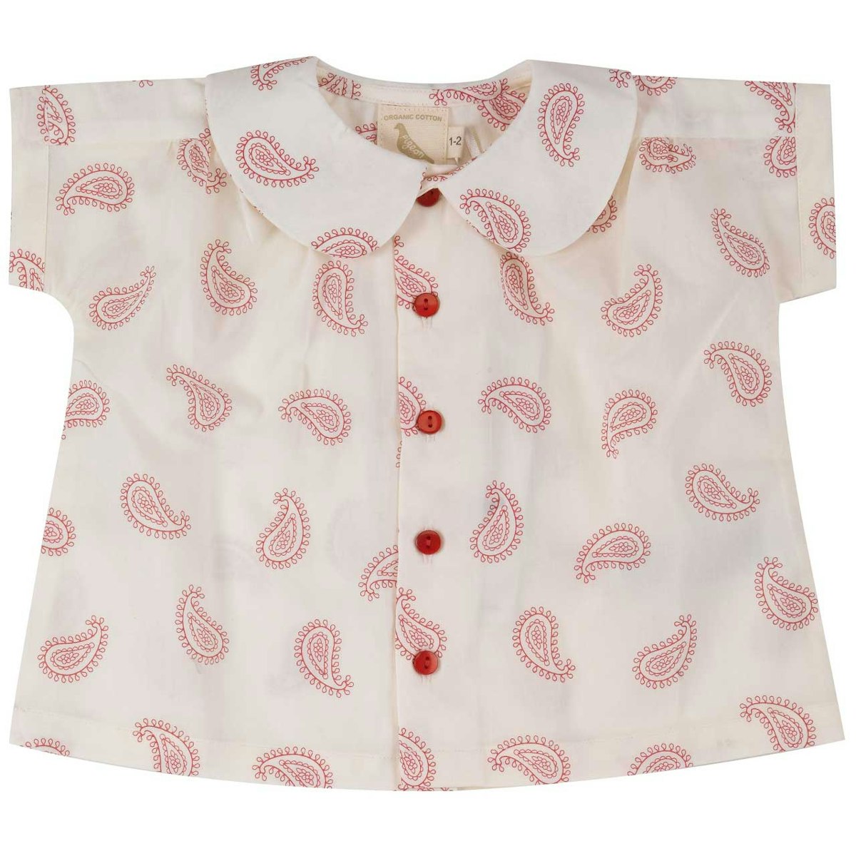 Mädchen Hemd Paisley-Muster zum Knöpfen 68
