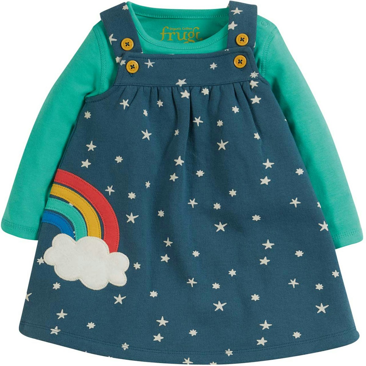 Mädchen Outfit Trägerkleid mit Langarmbody 92/98