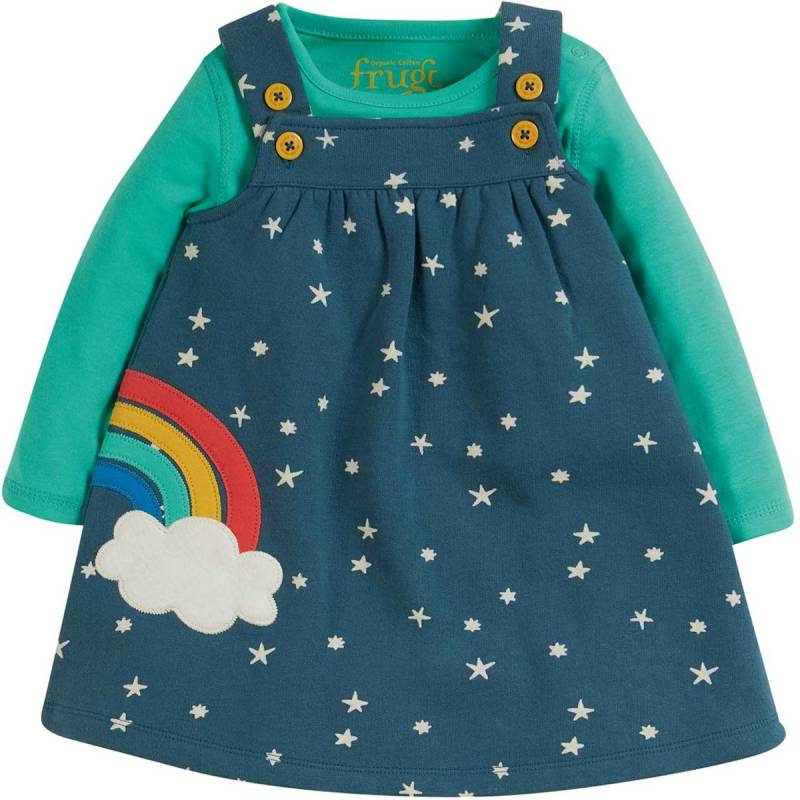 Mädchen Outfit Trägerkleid mit Langarmbody 92/98