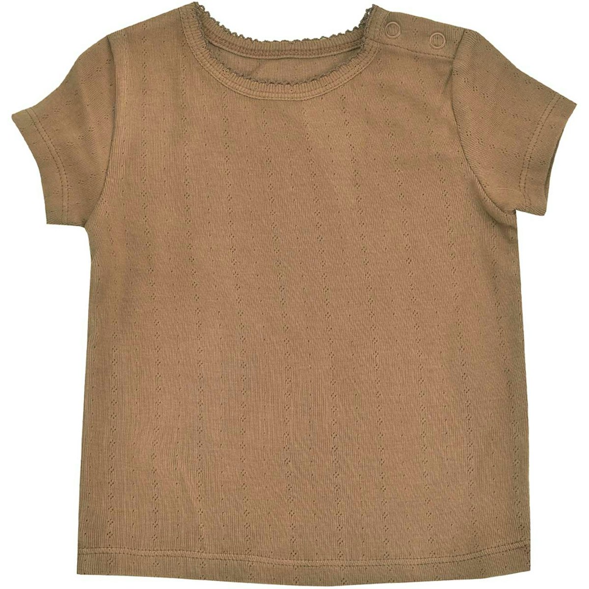 Mädchen T-Shirt Pointelle in haselnuss-braun 74