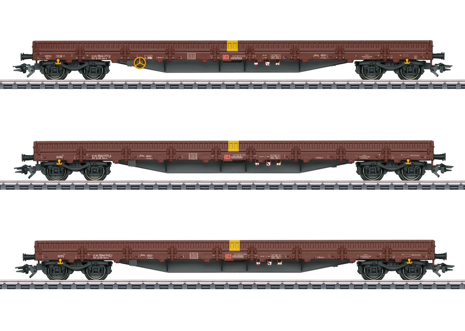 Märklin 47162 Niederbordwagen Set Res-x mit Ladeguteinsatz "Schienen" DB AG H0 1:87 Märklin 47162 Niederbordwagen Set Res-x mit Ladeguteinsatz "Schienen" DB AG H0 1:87