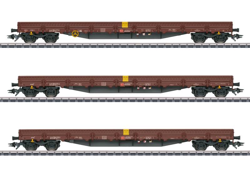 Märklin 47162 Niederbordwagen Set Res-x mit Ladeguteinsatz "Schienen" DB AG H0 1:87 Märklin 47162 Niederbordwagen Set Res-x mit Ladeguteinsatz "Schienen" DB AG H0 1:87