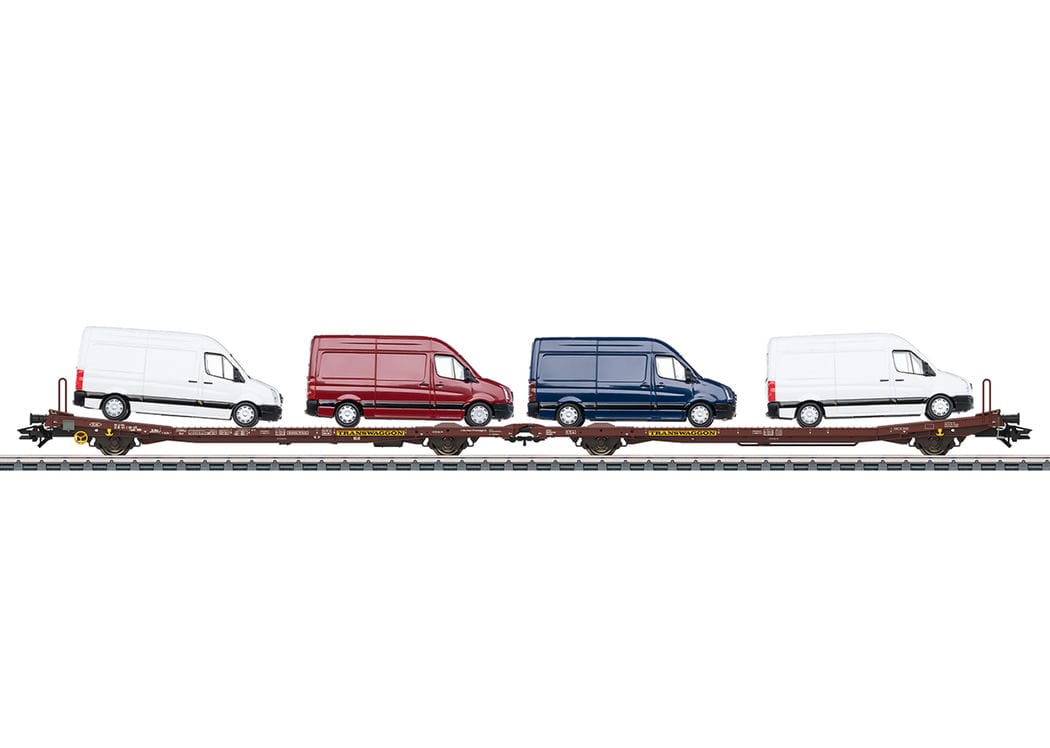Märklin 47430 Flachwagen-Paar Laads 800B mit VW Crafter DB AG H0 Modelleisenbahn Märklin 47430 Flachwagen-Paar Laads 800B mit VW Crafter DB AG H0 Modelleisenbahn