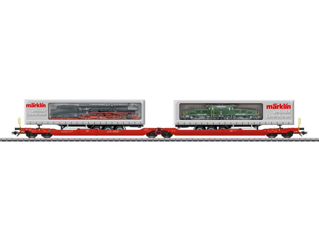 Märklin 47477 Doppel-Taschenwagen Sdggmrss 738 mit Sattelaufliegern DB AG H0 Märklin 47477 Doppel-Taschenwagen Sdggmrss 738 mit Sattelaufliegern DB AG H0