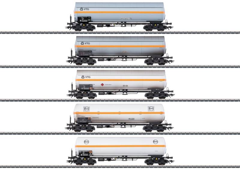 Märklin 48480 Druckgas-Kesselwagen-Set VTG und Eva DB H0 Modelleisenbahn