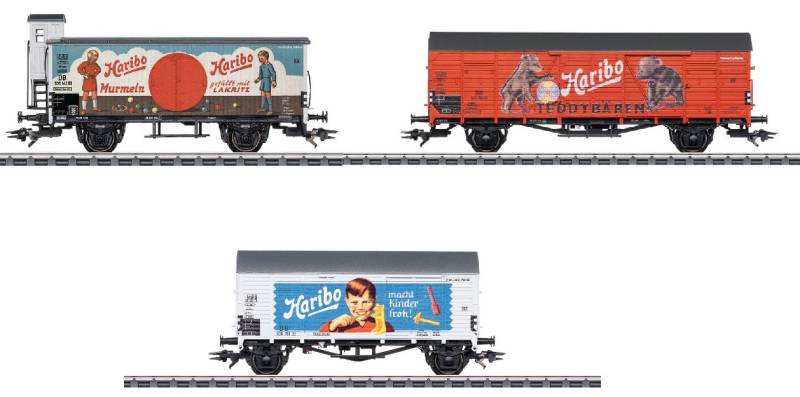Märklin Güterwagen-Set "Haribo" DB Epoche III H0 Modelleisenbahn Märklin Güterwagen-Set "Haribo" DB Epoche III H0 Modelleisenbahn