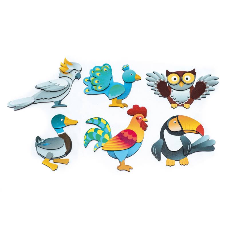 Magnetpuzzle Vögel 6er Set Magnetpuzzle Vögel 6er Set