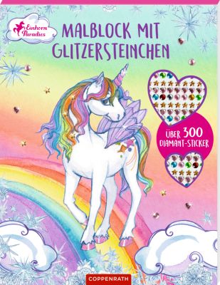 Malblock mit Glitzersteinchen (Einhorn-Paradies)