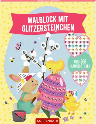Malblock mit Glitzersteinchen Frohe Ostern