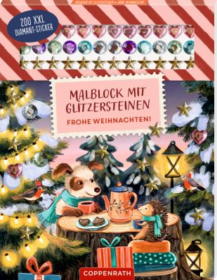 Malblock mit Glitzersteinen - Frohe Weihnachten! Malblock mit Glitzersteinen - Frohe Weihnachten!