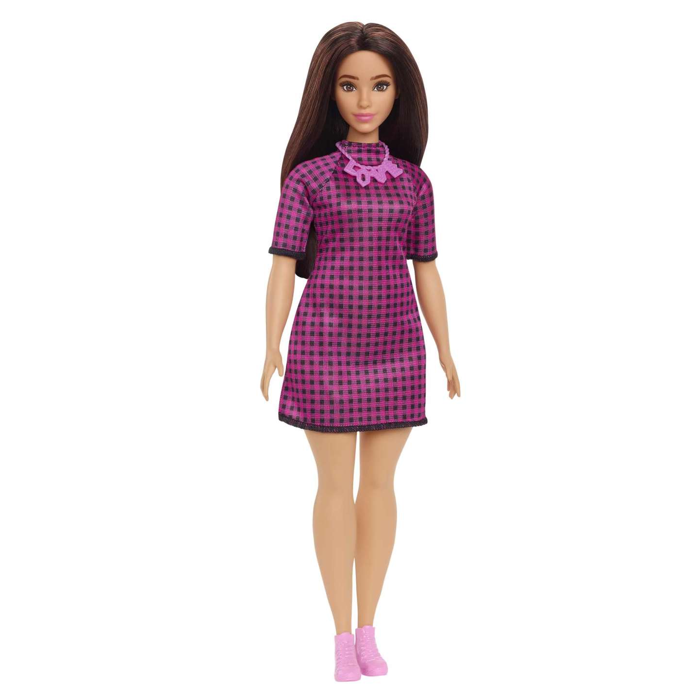 Mattel - Barbie Fashionistas Puppe Im Pink-Schwarz-Karierten Kleid Mattel - Barbie Fashionistas Puppe Im Pink-Schwarz-Karierten Kleid