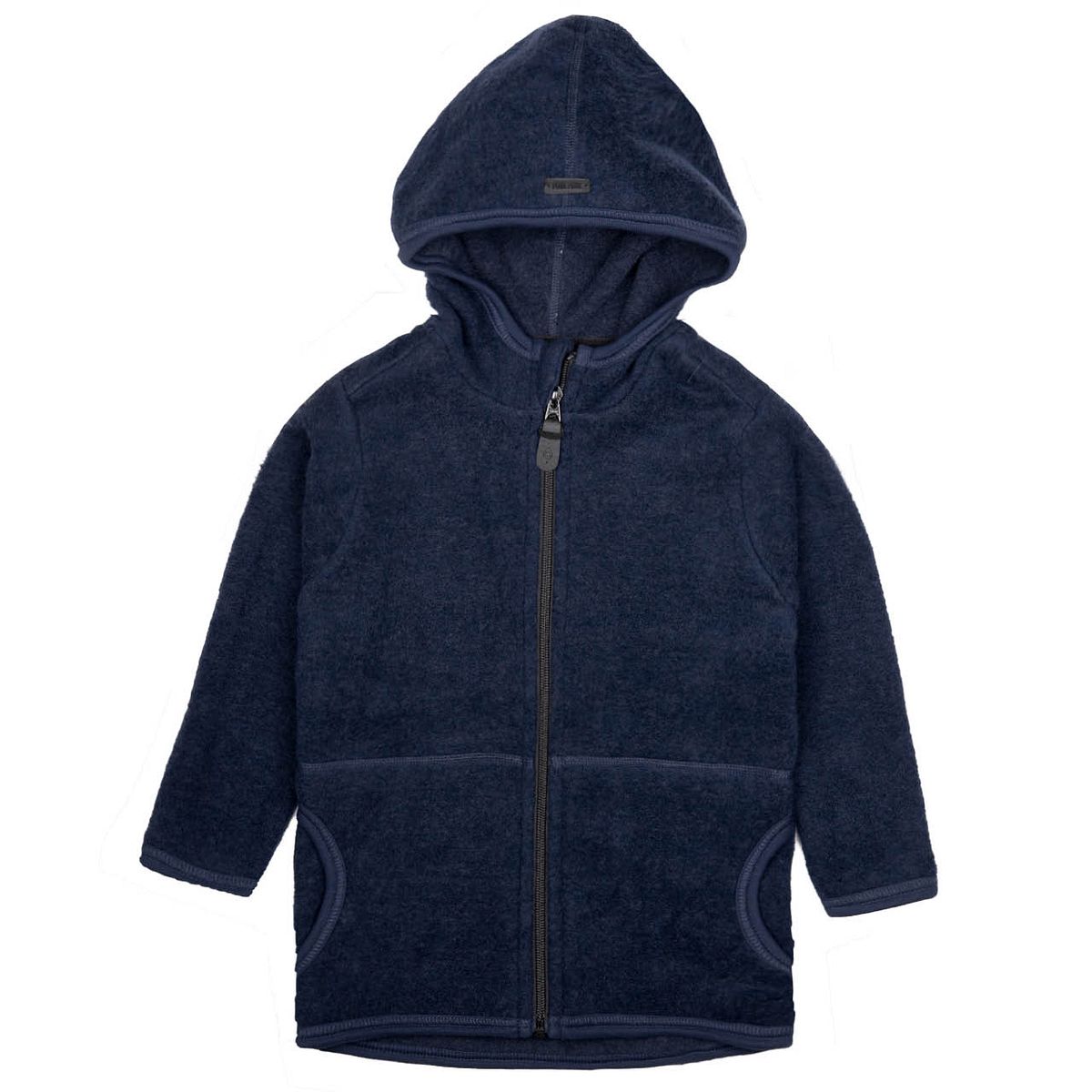 Merinowolle Fleece Jacke Kapuze marine 98/104