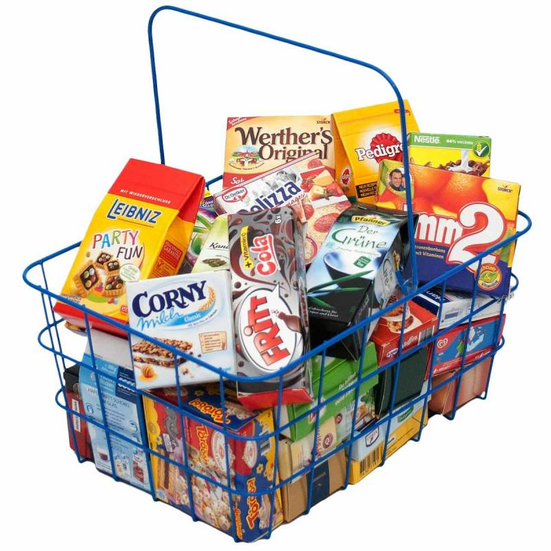 Metall Einkaufskorb mit Verkaufsverpackungen