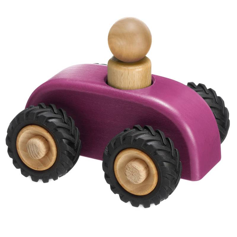 Micro Car lila mit Holzfigur 11 cm Micro Car lila mit Holzfigur 11 cm