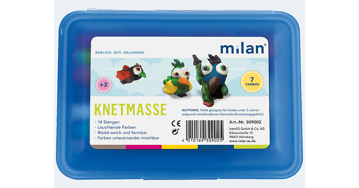 Knetmasse Schulbox, 14 Stangen, 7 Farben