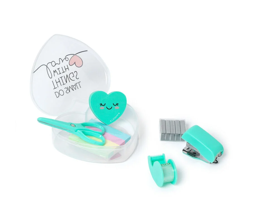 Mini-Büroset - Do Small Things With Love 6er-Set Radierer, Anspitzer + Co.