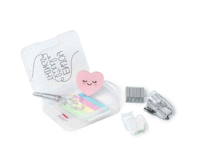 Mini-Büroset - Enjoy The Little Things 6er-Set Radierer, Anspitzer + Co.