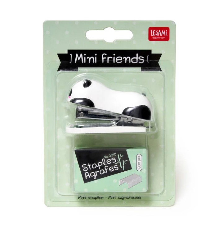 Mini Heftzange Panda Radierer, Anspitzer + Co.