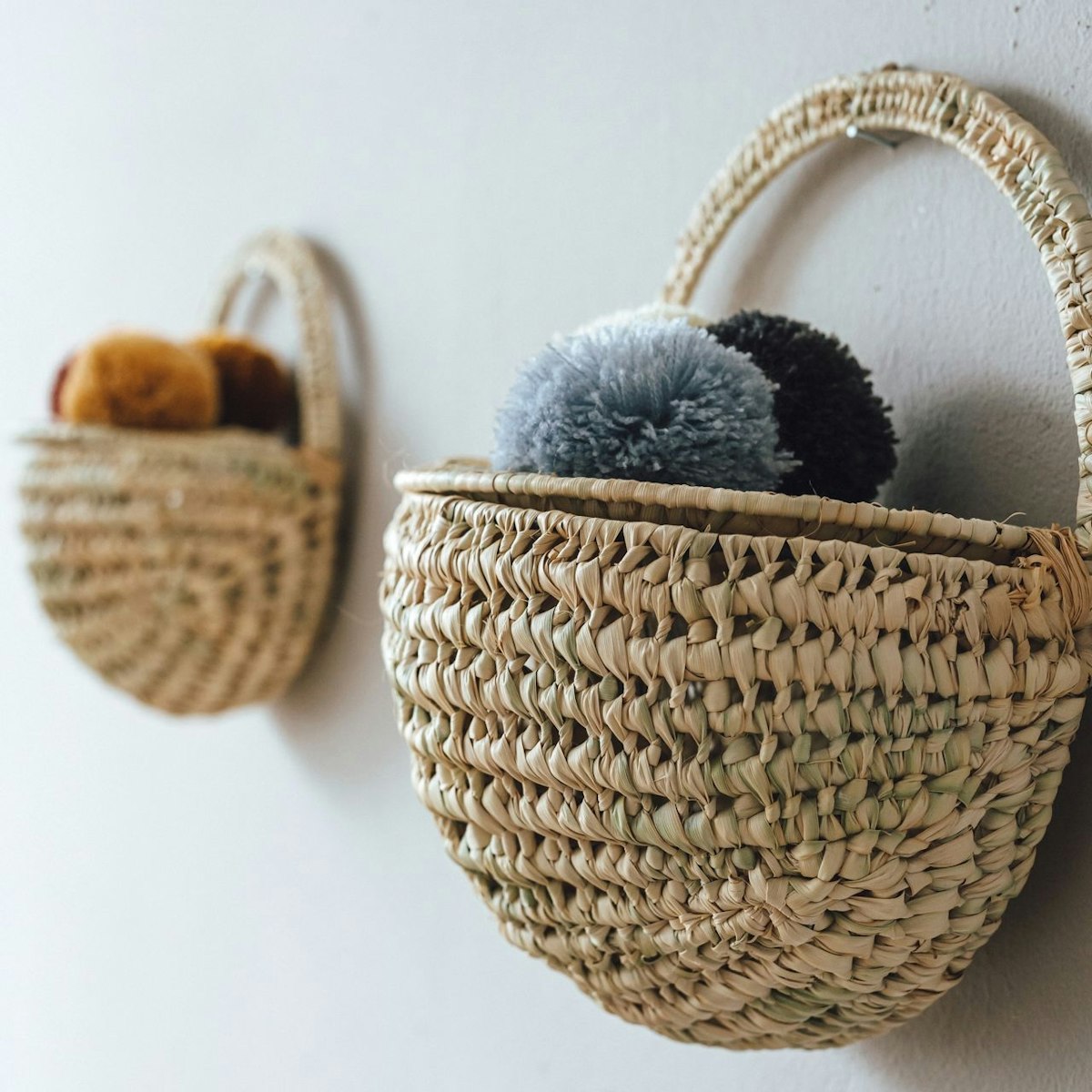 Mittlerer Hängekorb aus Palmblättern 28x24x14 cm