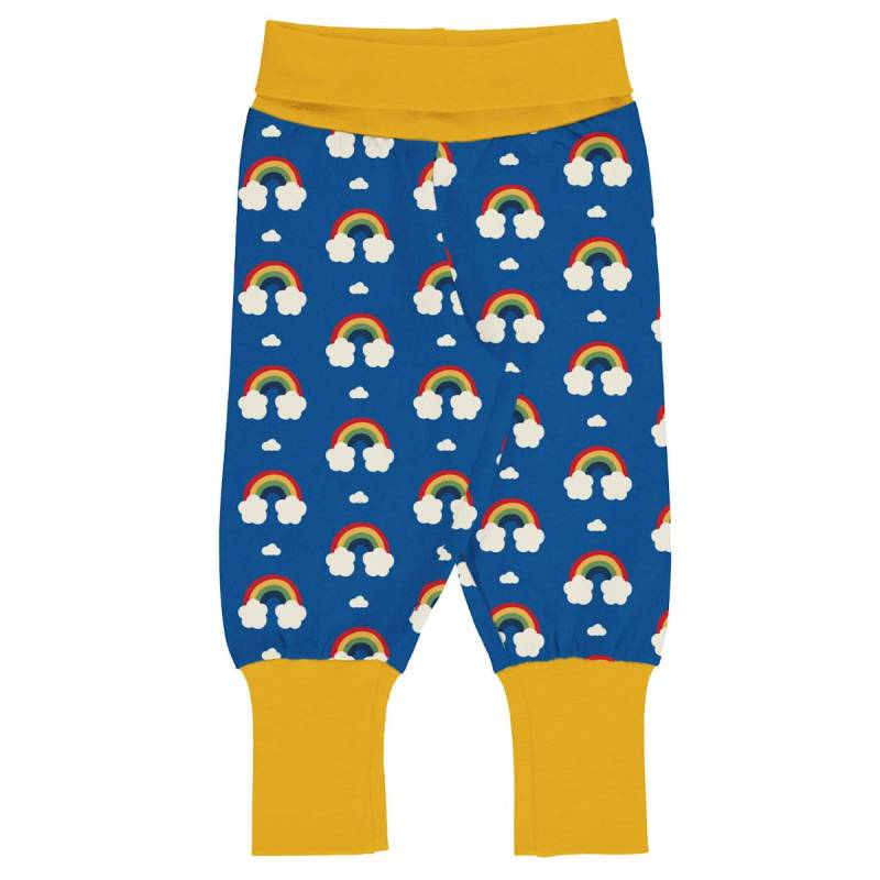 Mitwachsende Krabbelhose Bündchen Regenbogen blau 92/98