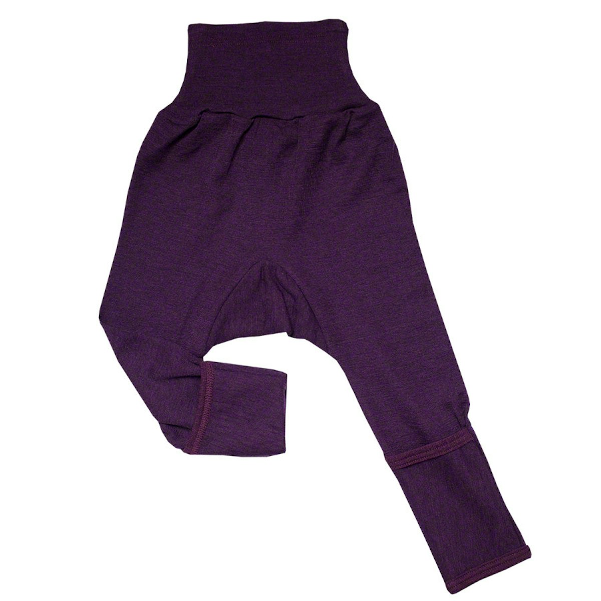 Mitwachsende Wolle Seide Hose lila Kratzschutz 86/92