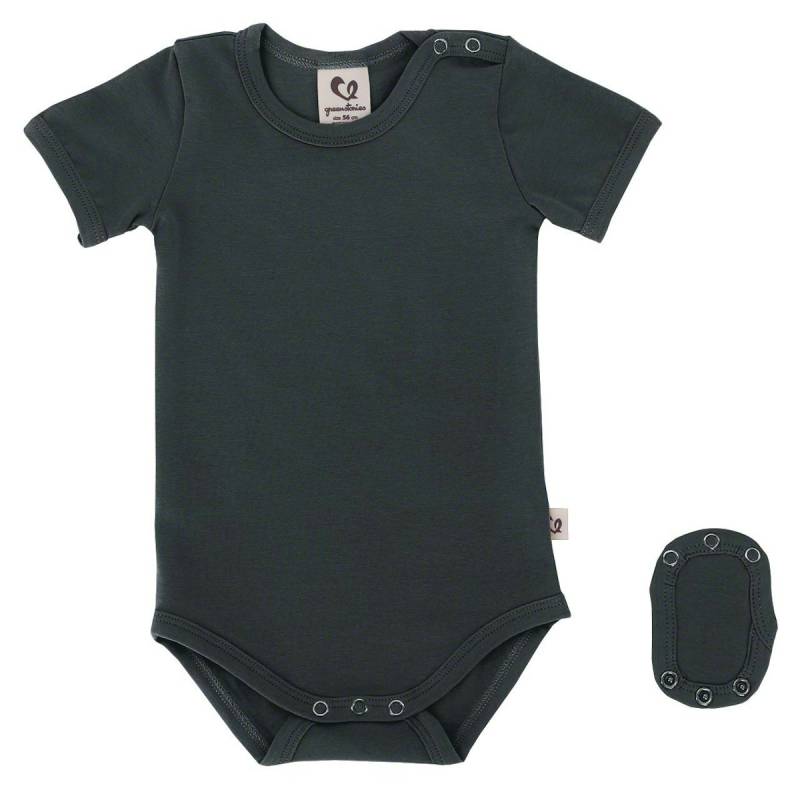 Mitwachsender Kurzarm Body inkl. Body Verlängerung – Delfin Grau 68 Mitwachsender Kurzarm Body inkl. Body Verlängerung – Delfin Grau 68