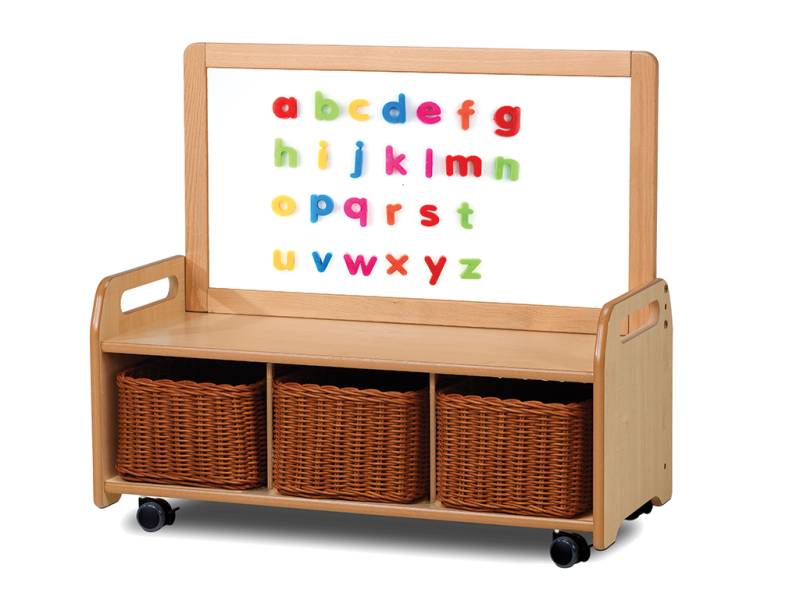 Mobile, niedrige magnetische Aufbewahrungseinheit mit 3 Körben Mobile, niedrige magnetische Aufbewahrungseinheit mit 3 Körben