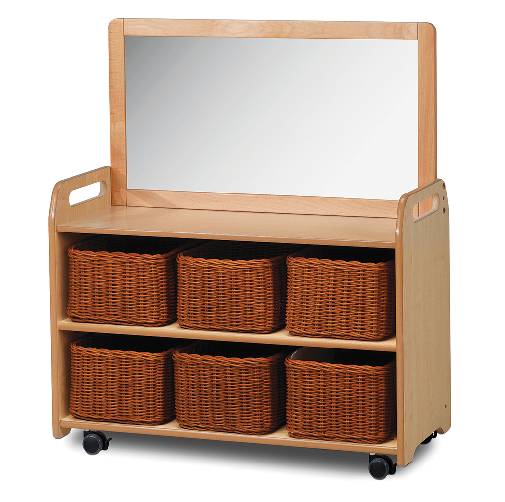 Mobile Einheit mit aufgesetztem Spiegel und 6 Körben