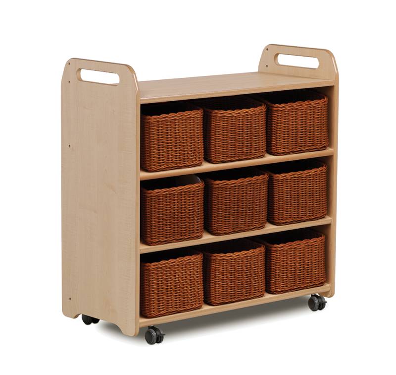 Mobiles Regal mit Spiegelrückwand und 9 Körben