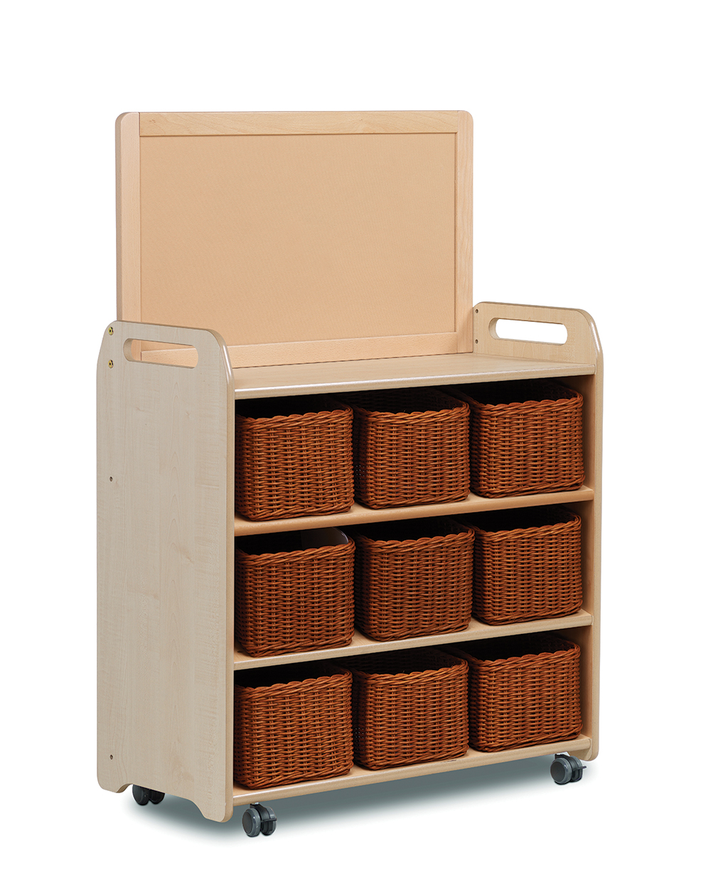 Mobiles Regalsystem mit oberer Ablagefläche und 9 Körben