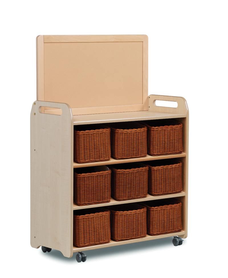 Mobiles Regalsystem mit oberer Ablagefläche und 9 Körben