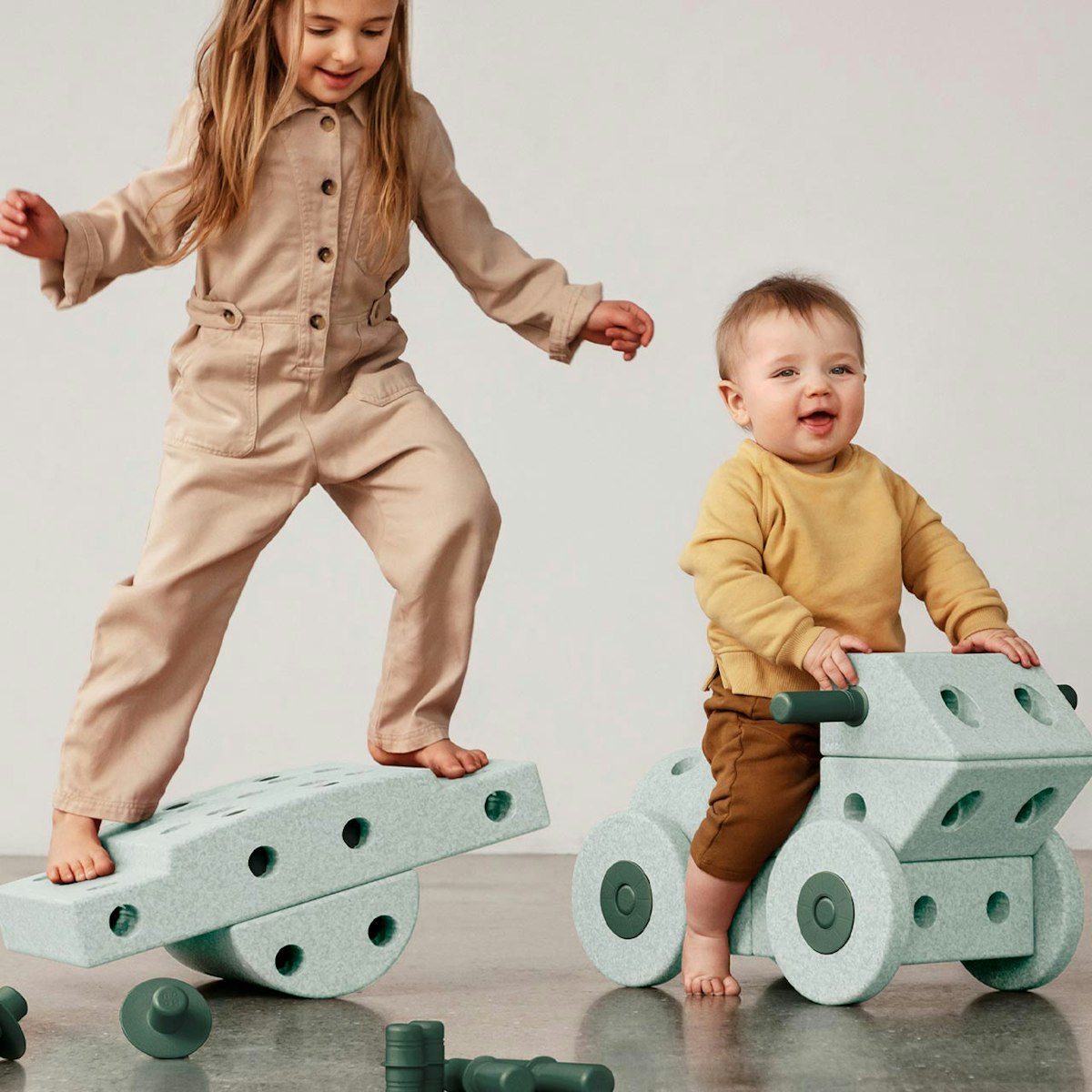 Modu Bauspielzeug Set 33 Teile 0-6 Jahre mint-grün