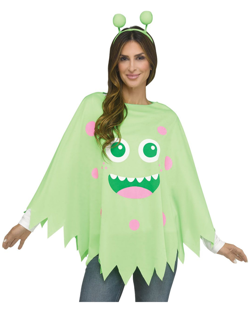 Monster Kostüm Poncho Grün Monster Kostüm Poncho Grün