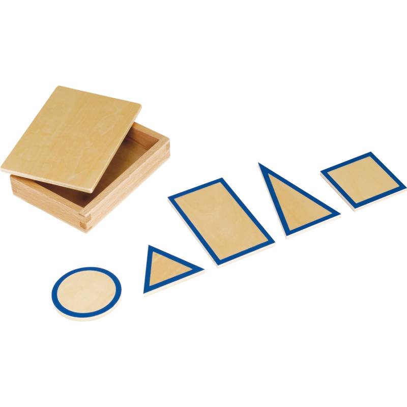 Montessori Geometrische Grundtäfelchen im Kasten Montessori Geometrische Grundtäfelchen im Kasten