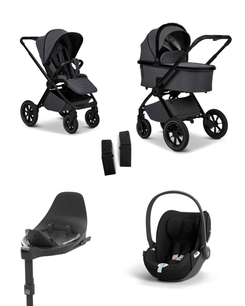 Moon GIO+ 2025 4in1 Set inkl. Cybex Cloud T i-Size Babyschale, Cybex Base T und Moon Adapter für GIO+ 2025 Anthra/Sepia Black
