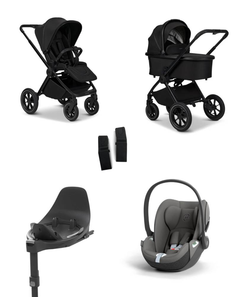 Moon GIO+ 2025 4in1 Set inkl. Cybex Cloud T i-Size Babyschale, Cybex Base T und Moon Adapter für GIO+ 2025 Onxy/Mirage Grey