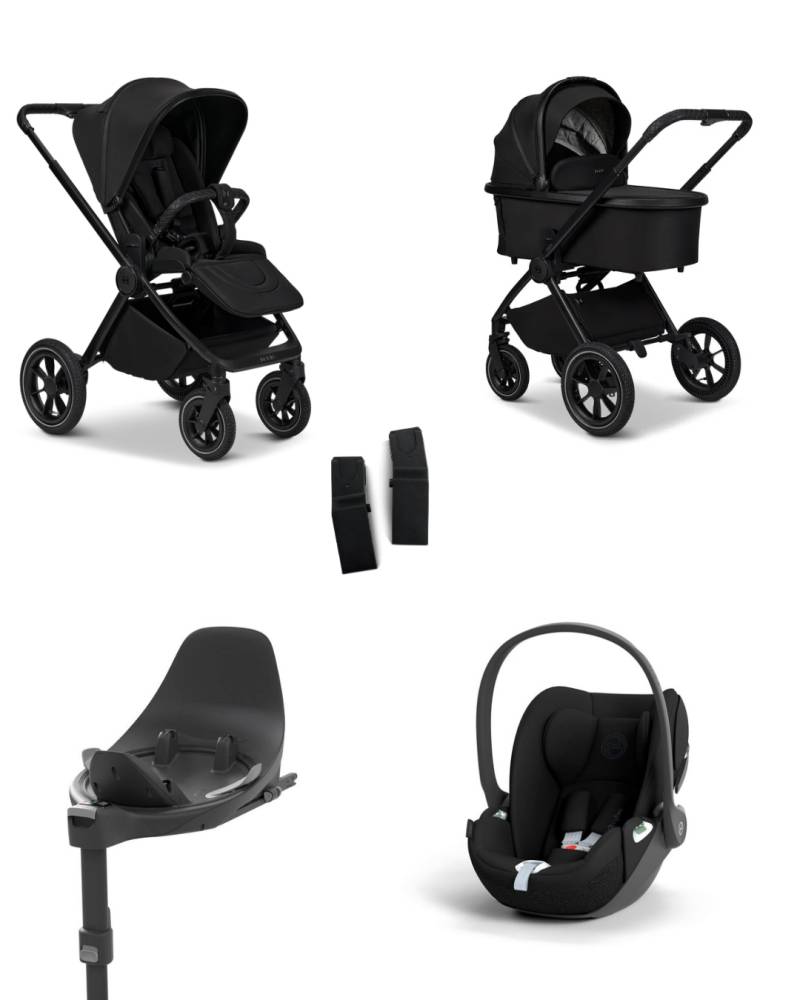 Moon GIO+ 2025 4in1 Set inkl. Cybex Cloud T i-Size Babyschale, Cybex Base T und Moon Adapter für GIO+ 2025 Onxy/Sepia Black